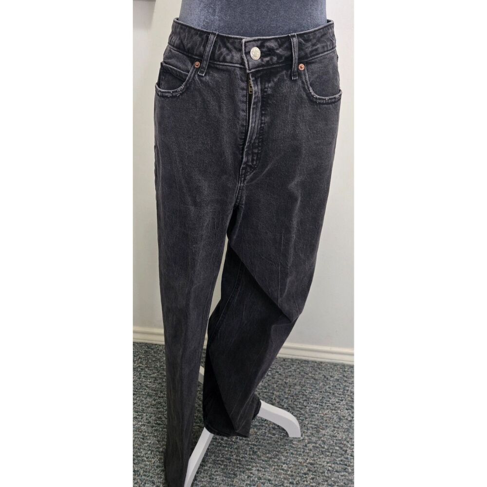 Old Navy Sky‑Hi Extra High‑Rise Wide Leg Jeans Size 12 Dark Wash, Smooth Pockets